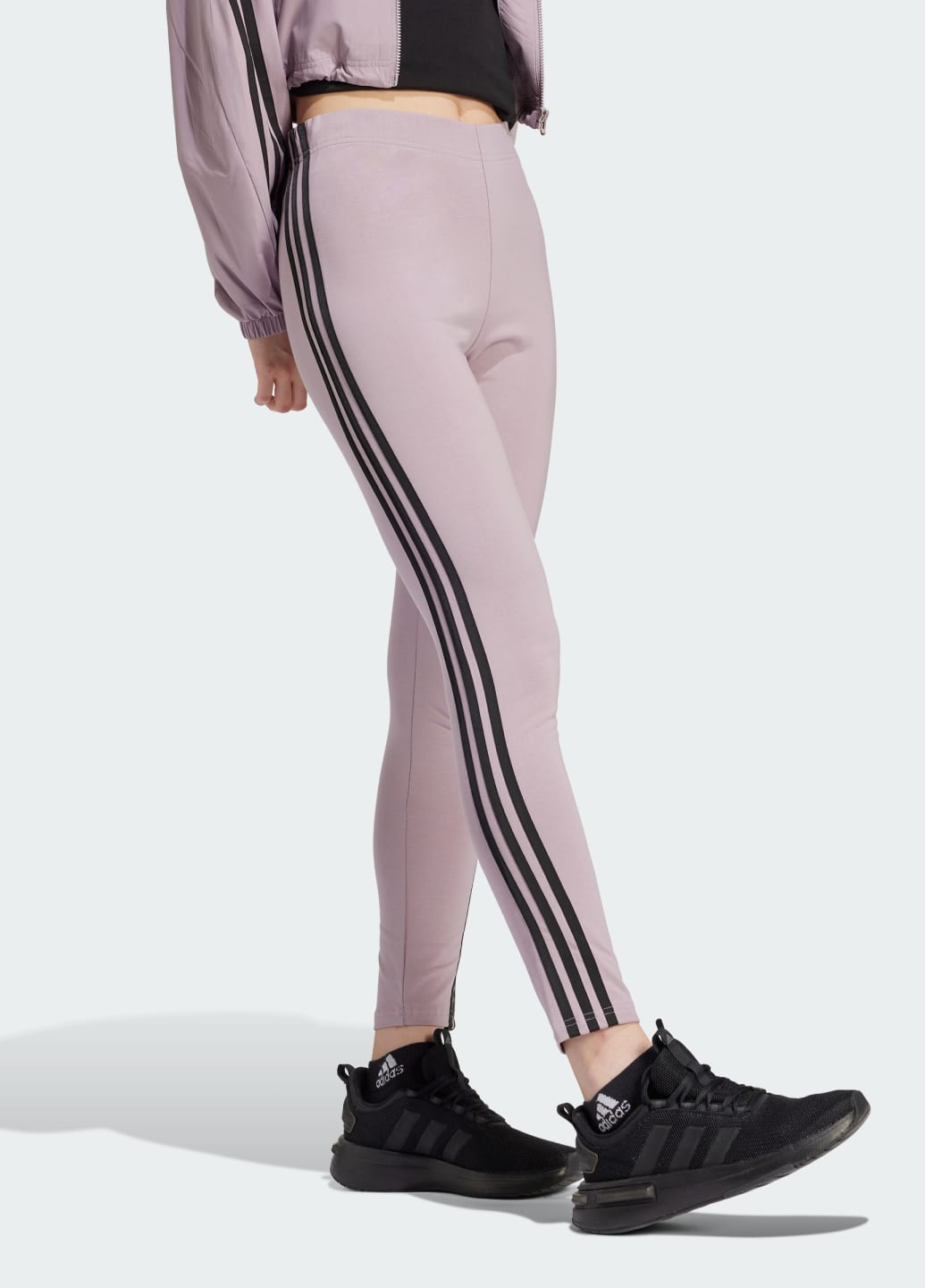 Фиолетовые демисезонные леггинсы future icons 3-stripes adidas