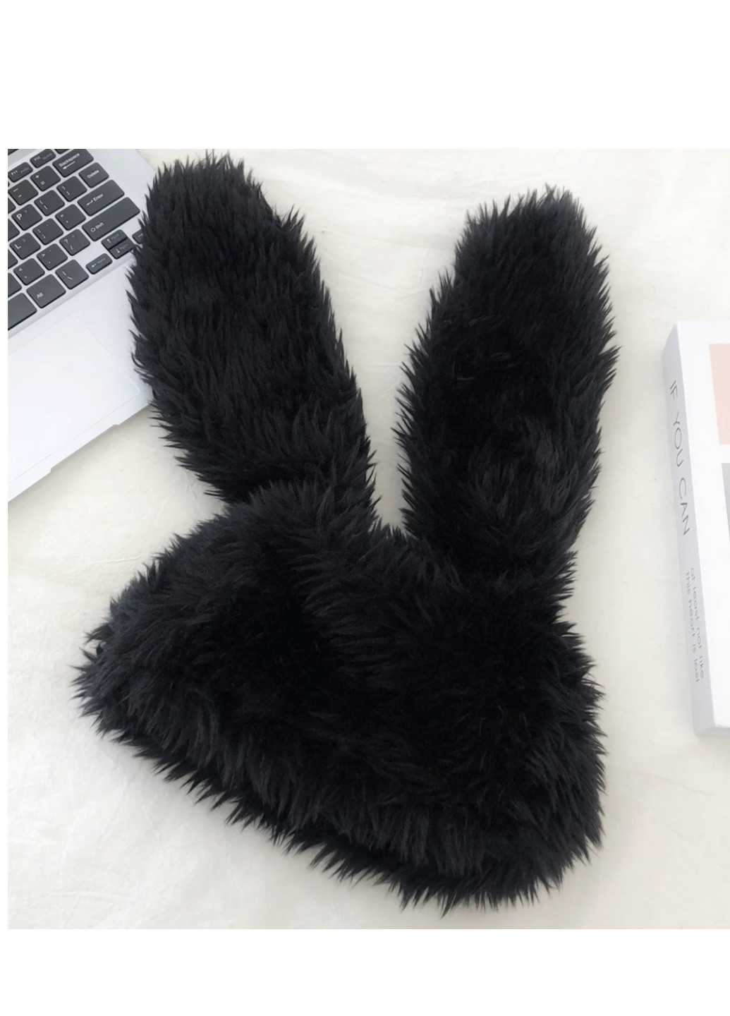 Заєць Кролик з вушками та куліскою Чорна Brand шапка (259501058)