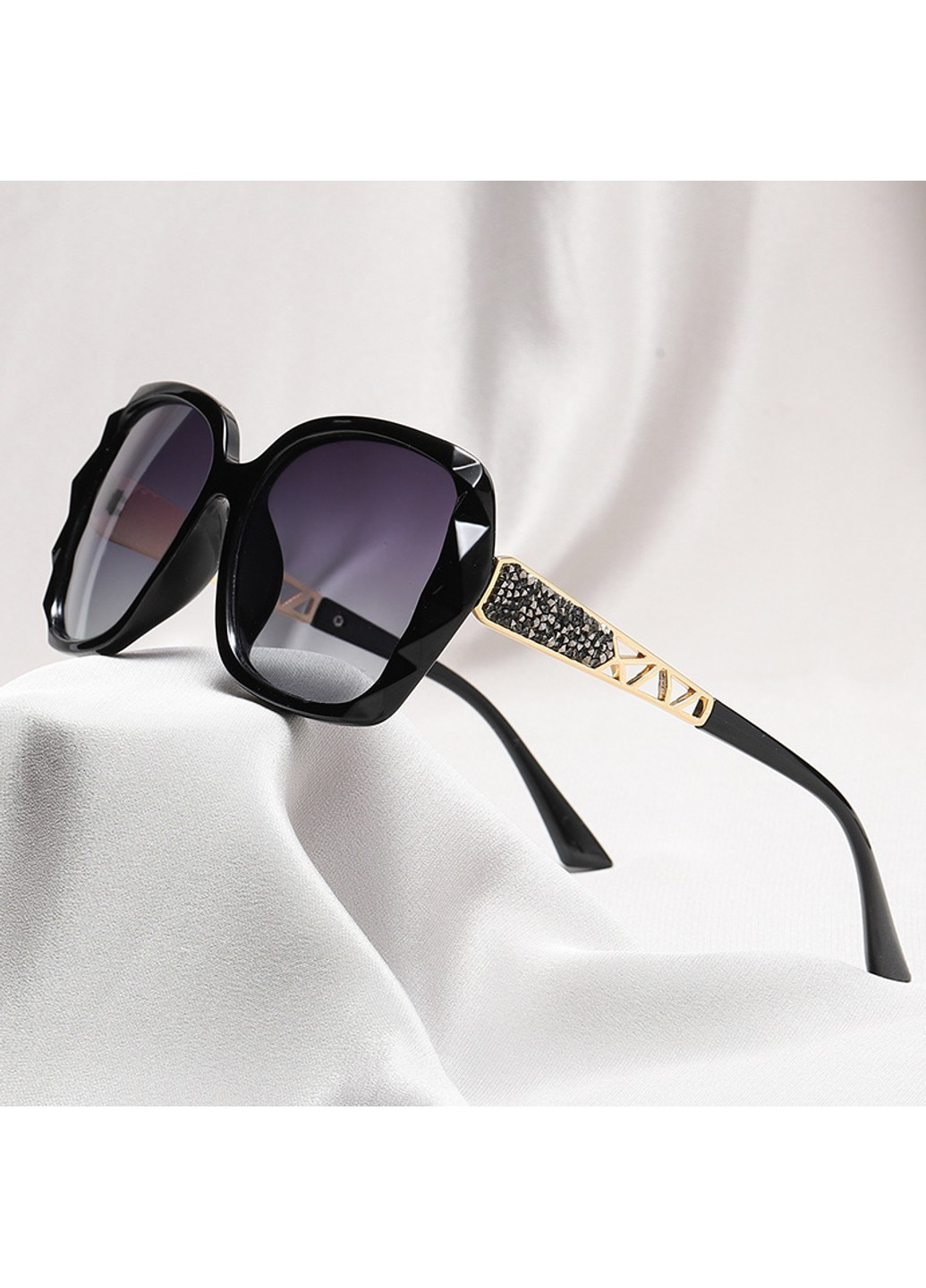Сонцезахисні окуляри з камінням Faceted чорний No Brand (277979515)