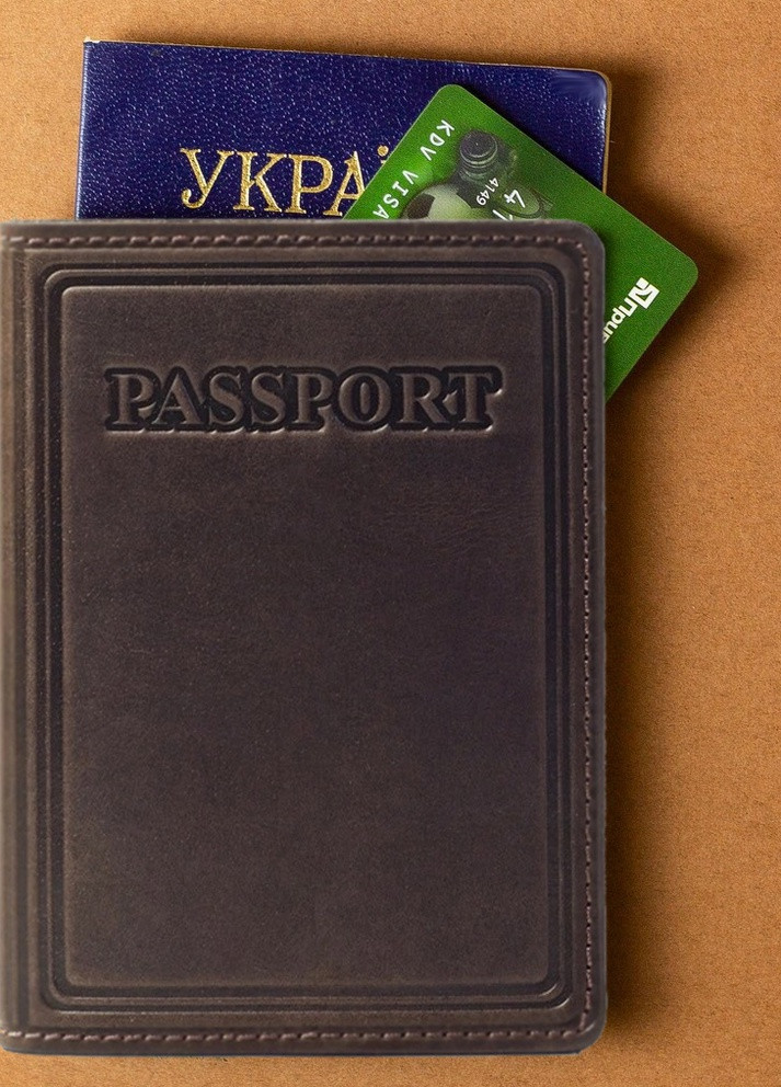 Шкіряна Обкладинка Для Паспорта, Закордонного паспорта Villini 002 Коричнева Martec (259735337)