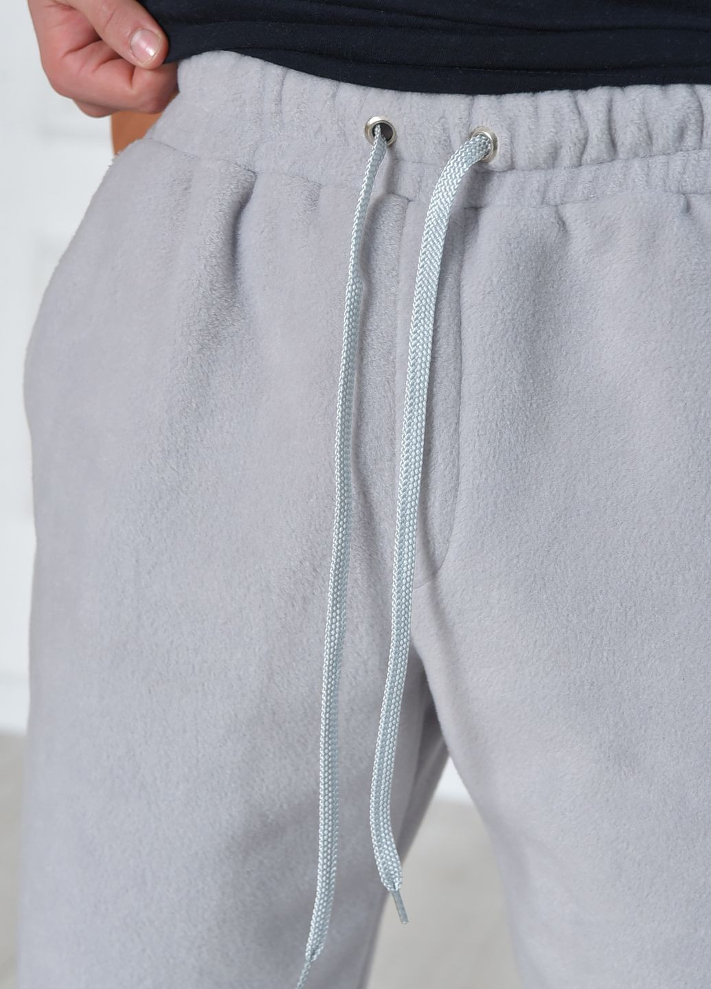 Спортивні штани чоловічі флісові світло-сірого кольору розмір L Let's Shop (266236971)