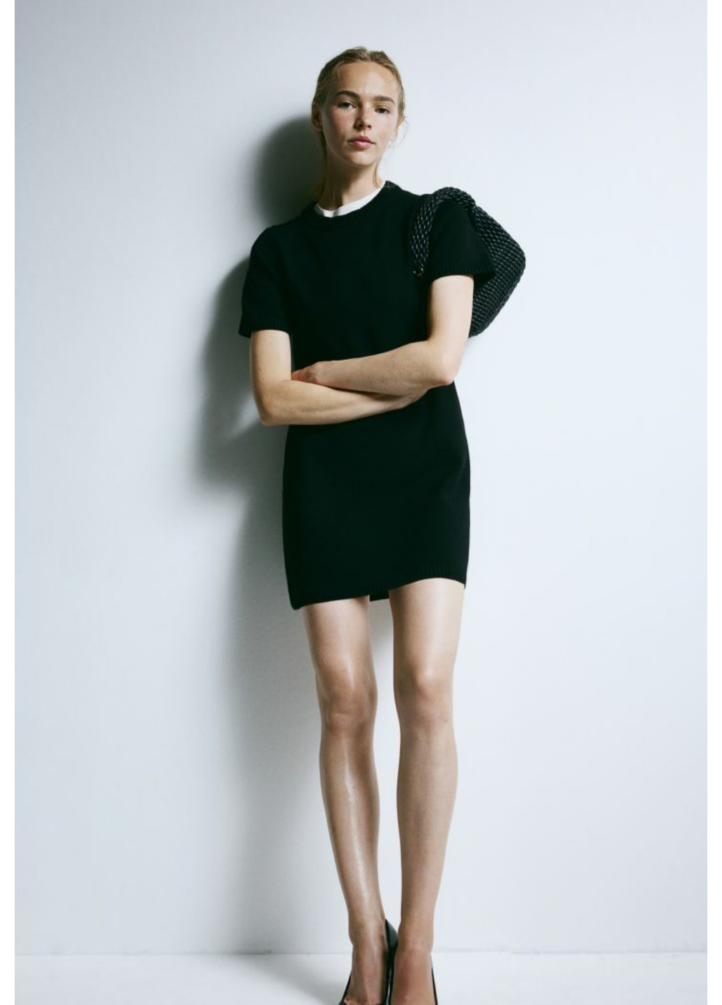 Чорна повсякденний жіноча в'язана сукня н&м (56242) xs чорна H&M