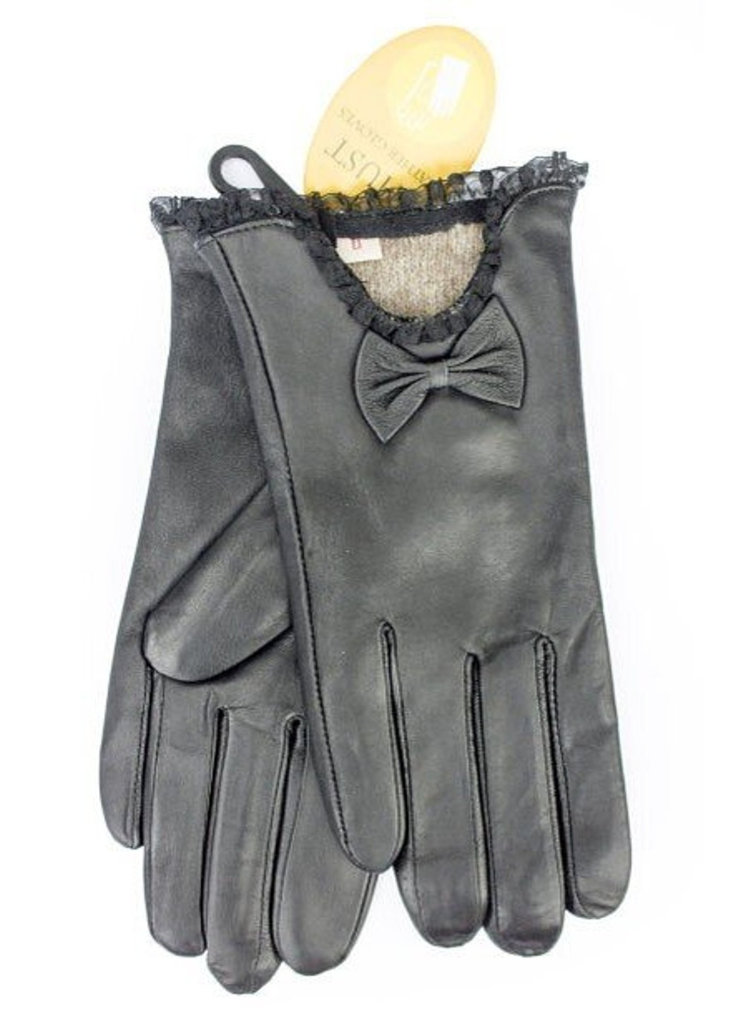 Женские черные перчатки из кожи ягненка L Shust Gloves (266142942)