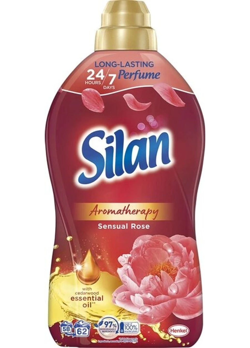 Ополаскиватель-кондиционер для белья Aromatherapy Sensual Rose 1364 мл Silan (263206651)