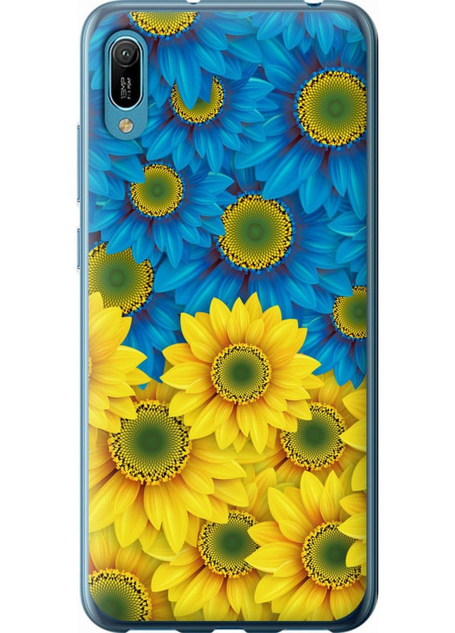 2D пластиковий чохол 'Жовто-блакитні квіти ' для Endorphone huawei y6 2019 (257829215)