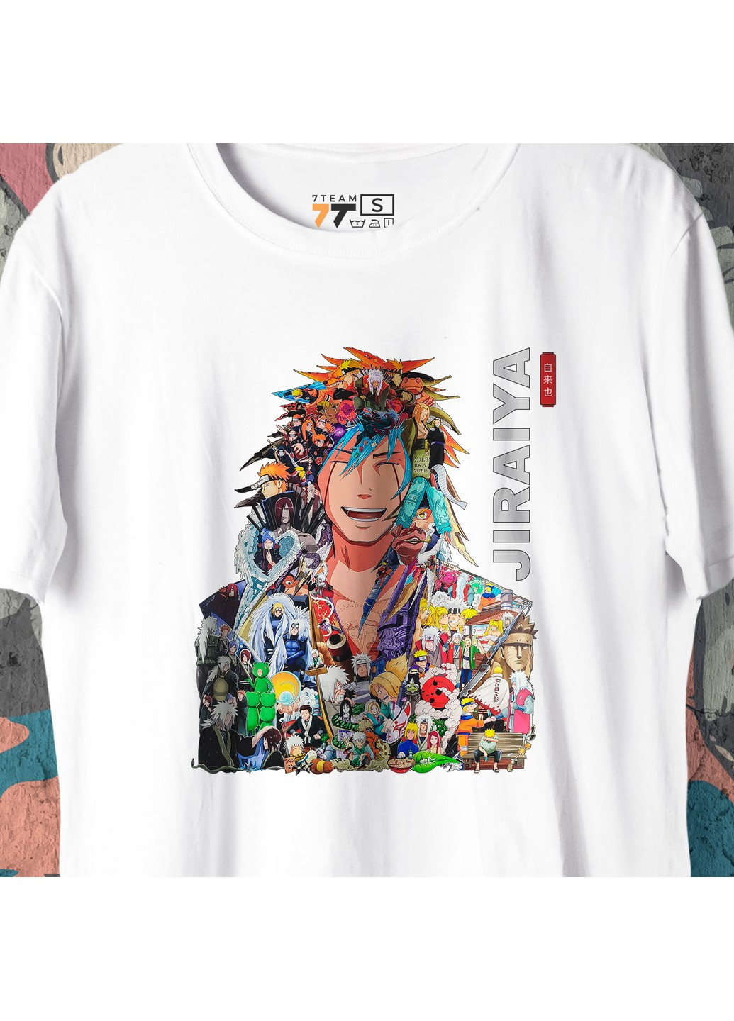 Біла футболка з принтом наруто - джирайя манга No Brand