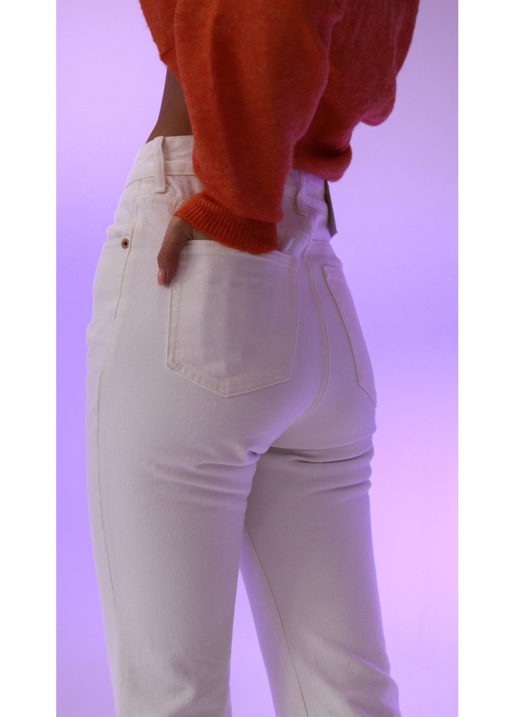 Женские джинсы клеш от колена Н&М (10247) 34 Белые H&M - (258744214)