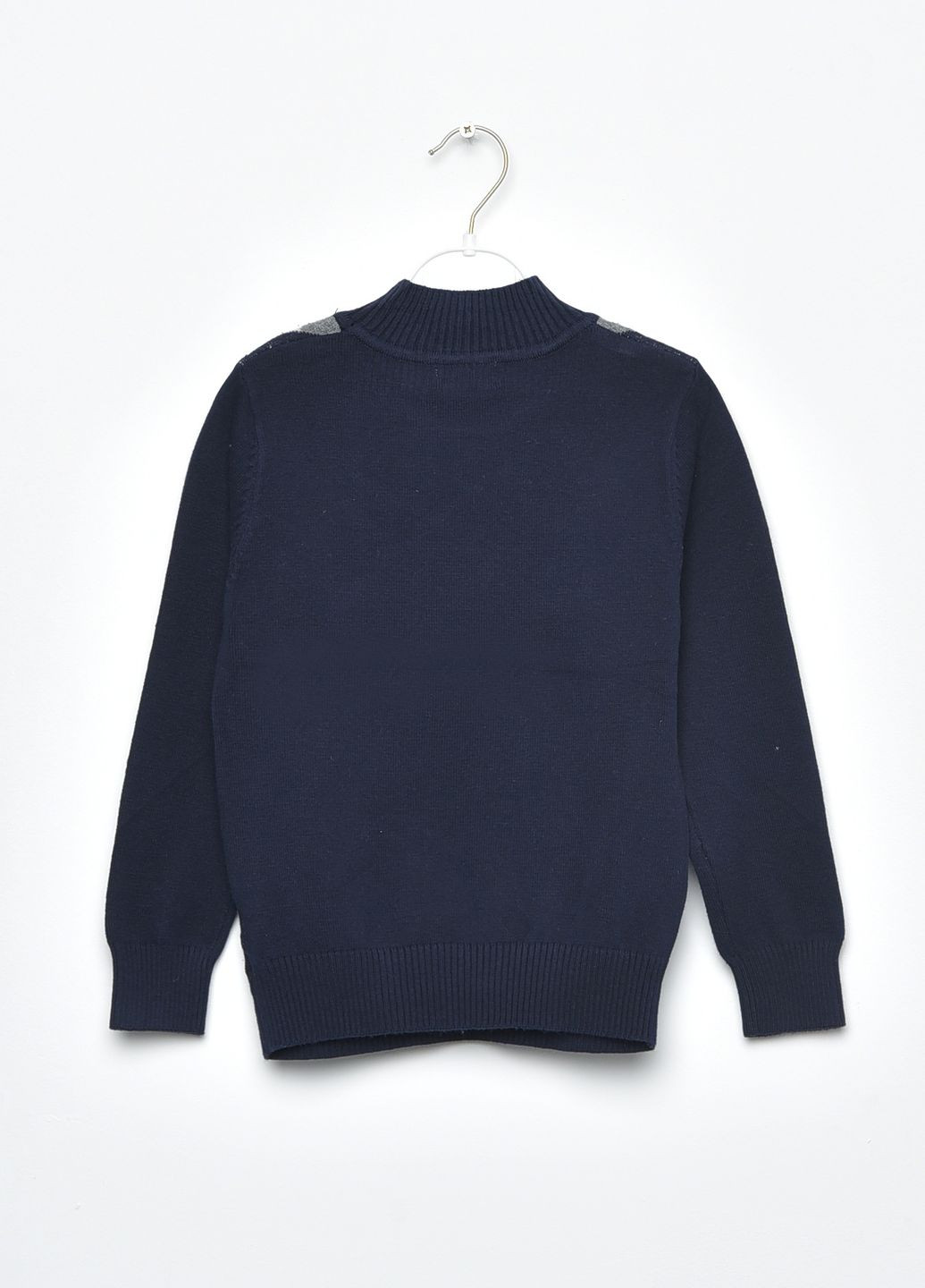 Черный демисезонный свитер детский для мальчика черного цвета в ромбик пуловер Let's Shop