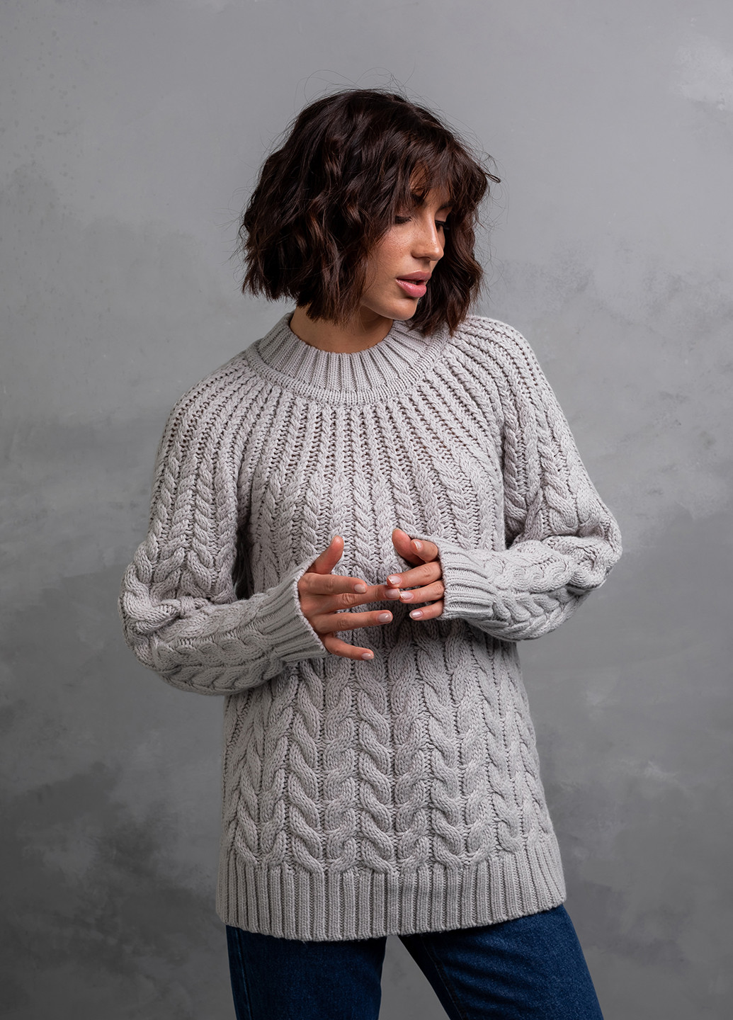 Серый свитер женский джемпер Viviami
