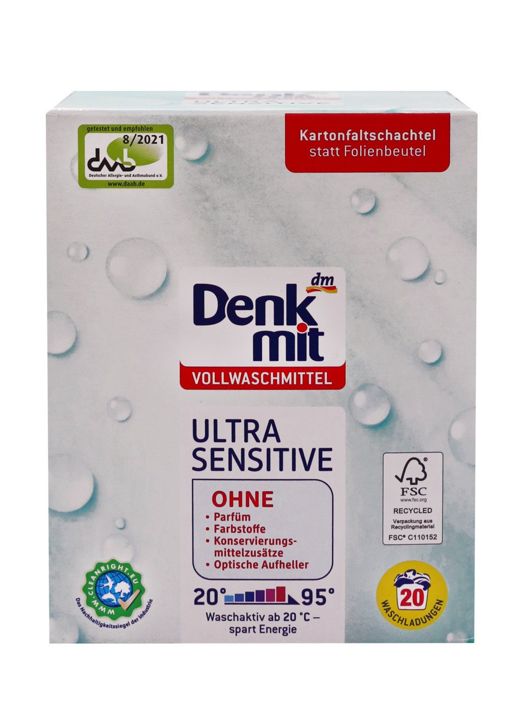 Порошок для прання Ultra Sensitive (20 прань) Denkmit (256733625)