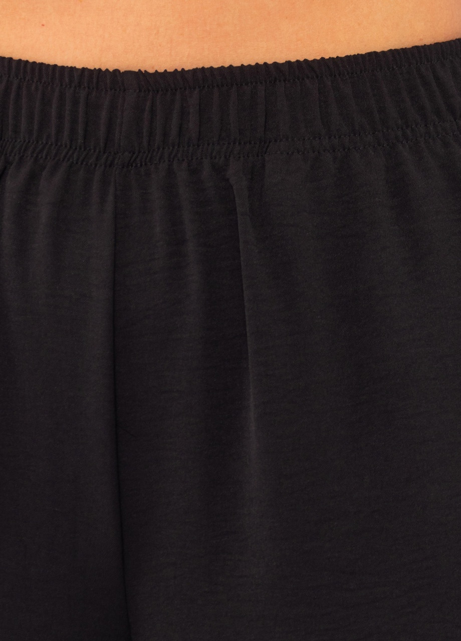 Женский костюм из креп жатки рубашка и шорты Чёрный Maybel (258818686)
