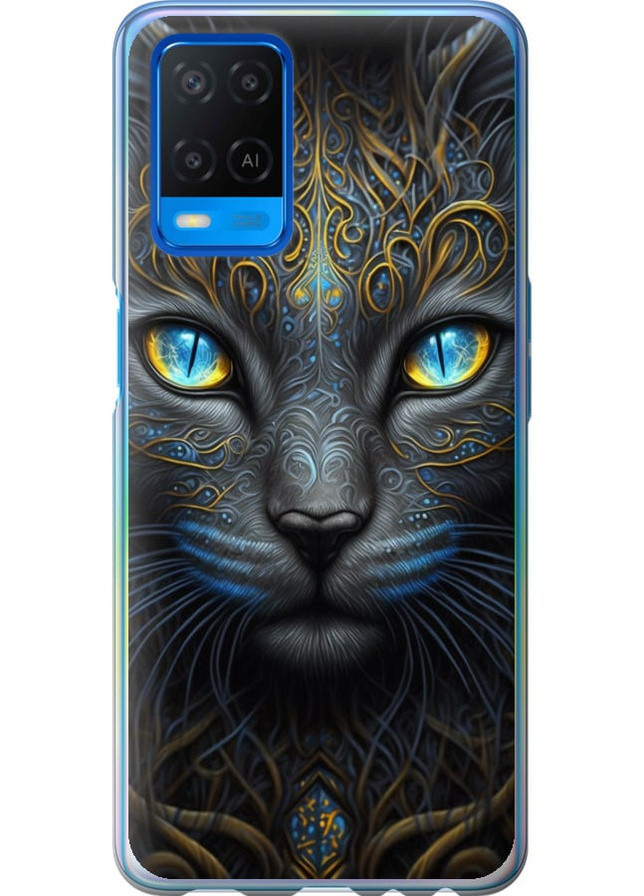 Силіконовий протиударний с посиленими кутами чохол 'Кішка' для Endorphone Oppo A54 (258486372)