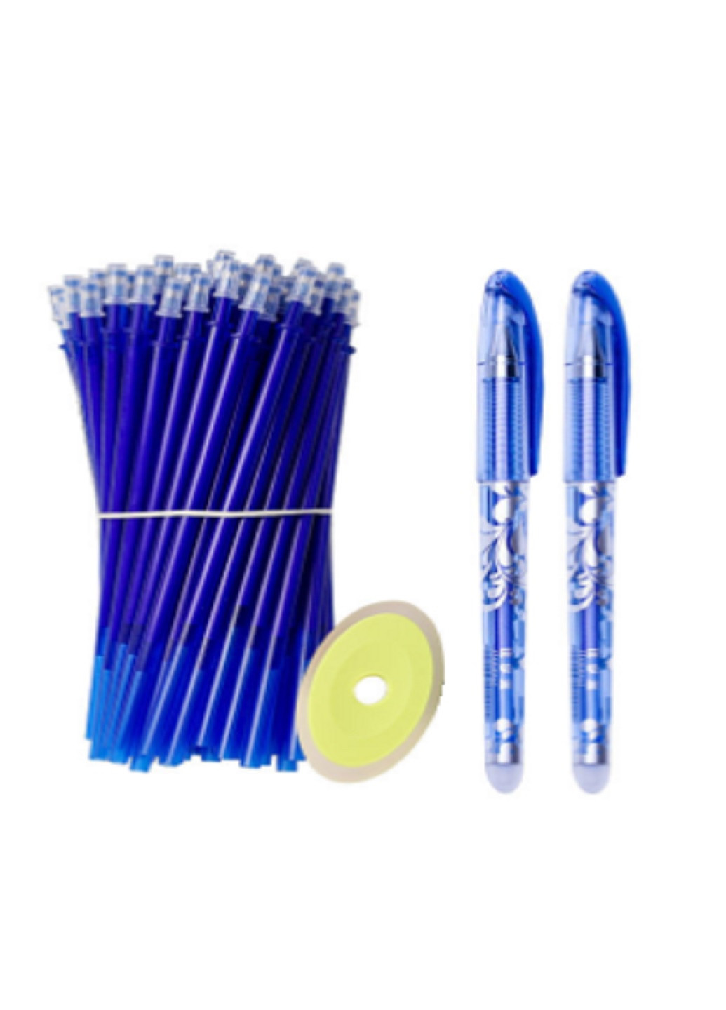 Ручка Пиши-стирай гелева 0.5 мм синя 2шт+гумка+50 стрижнів blue No Brand (260134846)