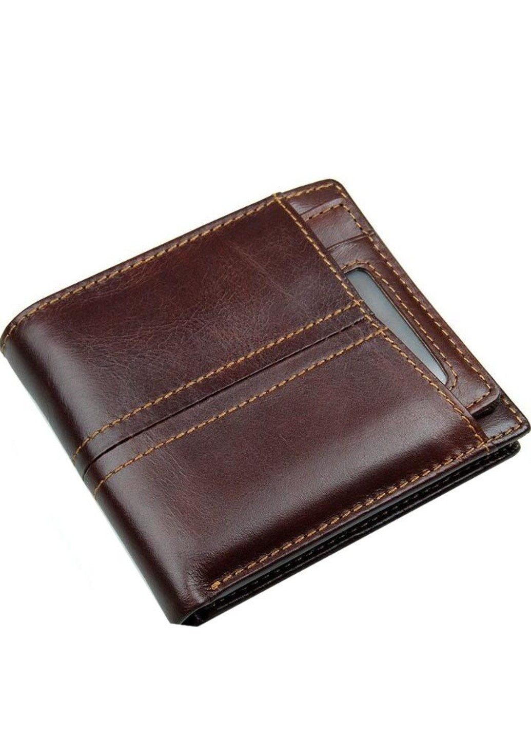 Чоловічий шкіряний гаманець 14503 Темно-коричневий Vintage (262533098)