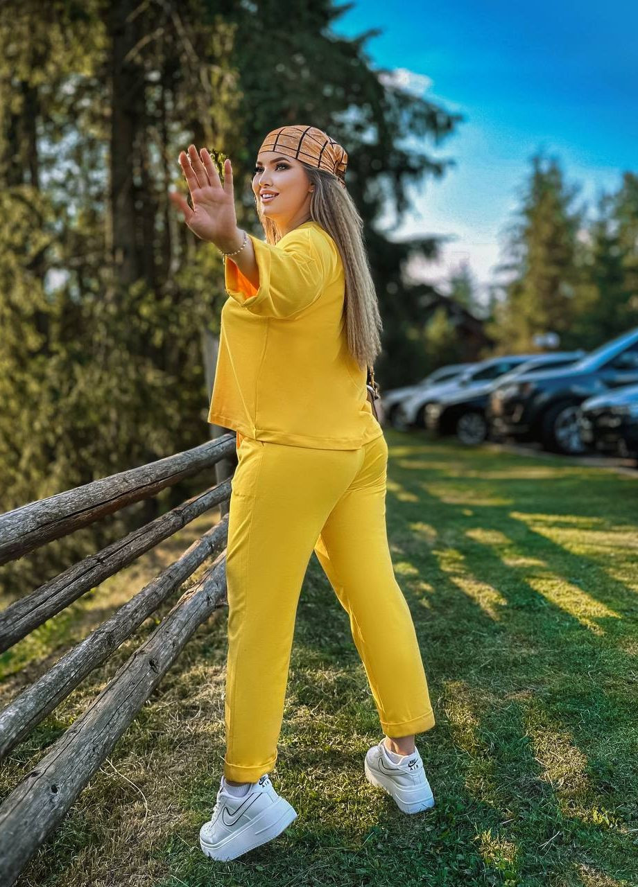 Жіночий прогулянковий костюм колір жовтий р.50/52 440978 New Trend (263133653)