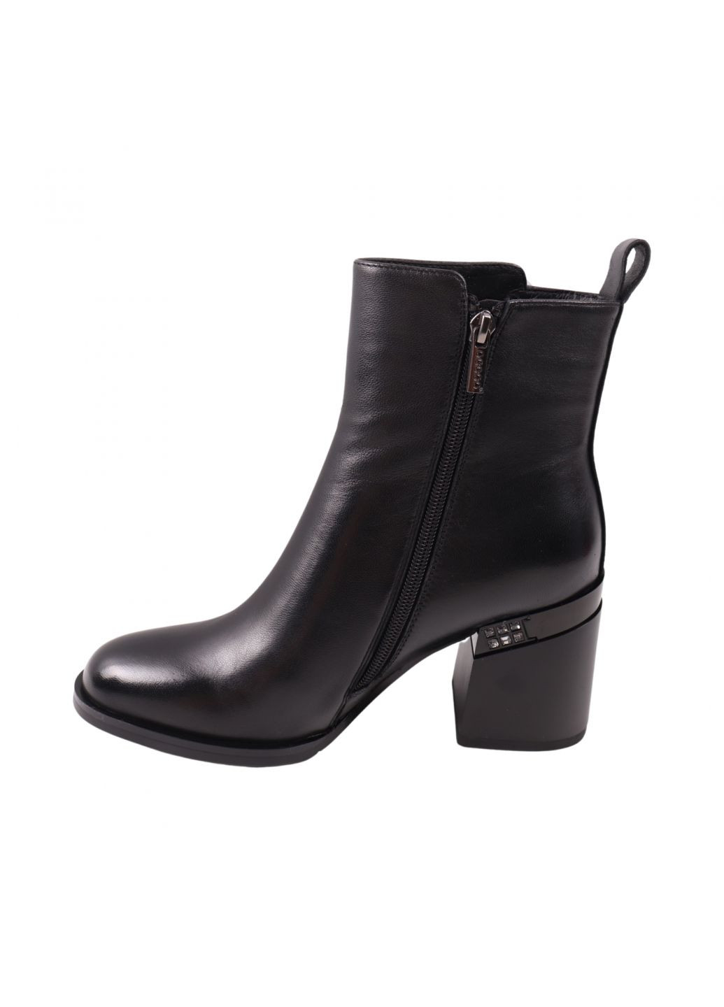 Чорні ботильйони жіночі чорні натуральна шкіра Oeego 172-23DH