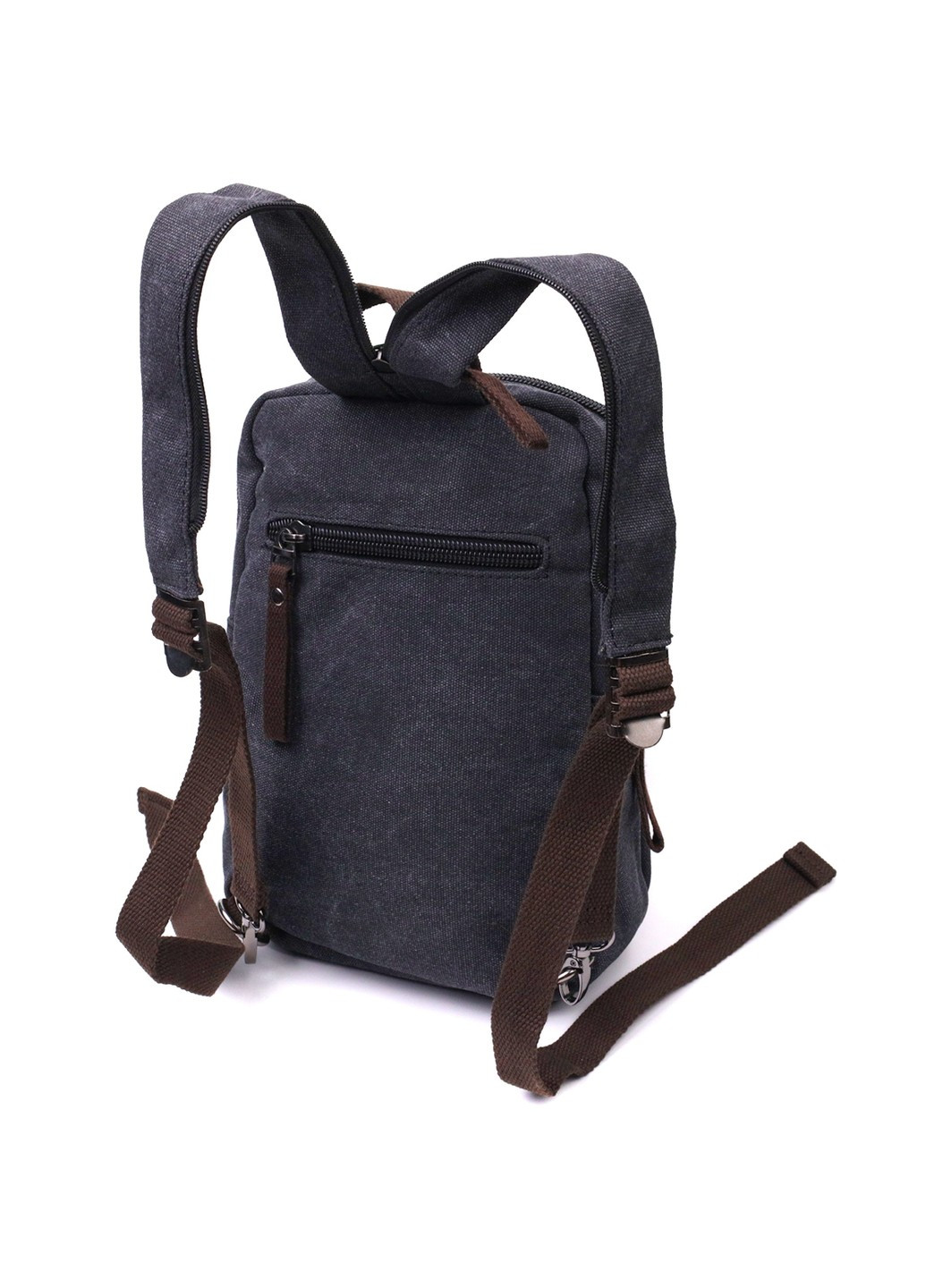 Рюкзак для чоловіків із щільного текстилю 22182 Чорний Vintage (267948745)