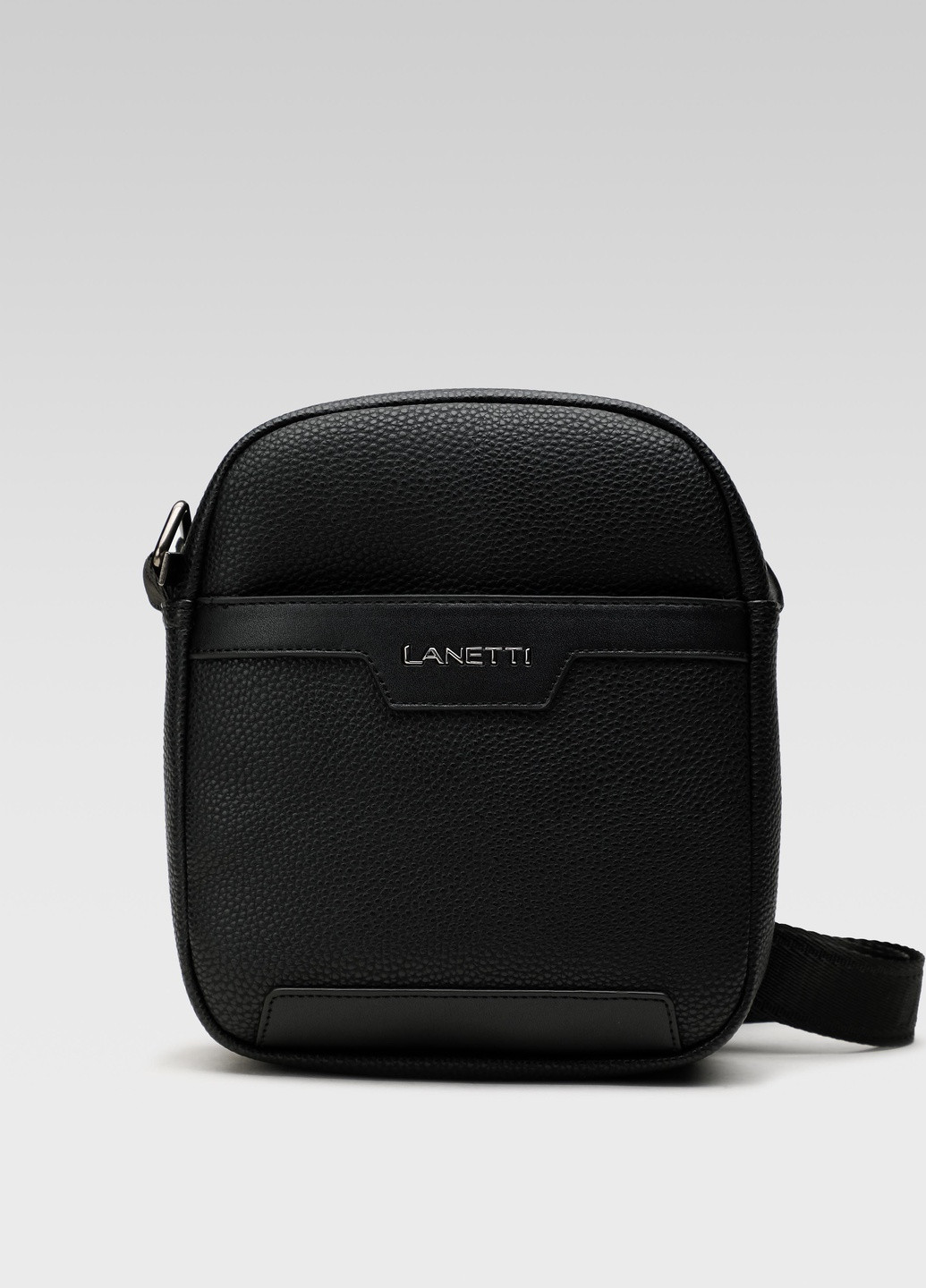 Плоска сумка BMR-U-033-10-09 Lanetti однотонная чёрная