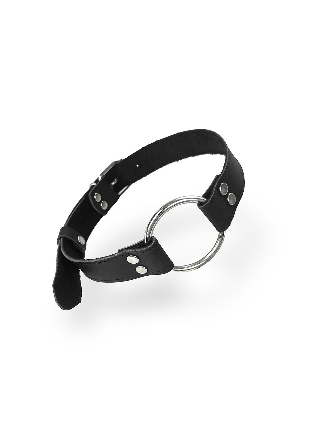 Кляп Металлическое кольцо из натуральной кожи - Gag Ring Metal, цвет Черный Art of Sex (258470905)