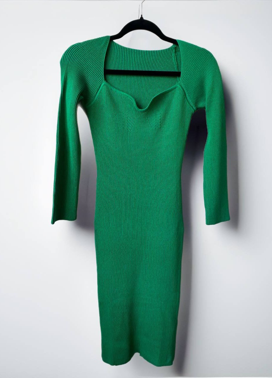 Зелена святковий, ділова, повсякденний, кежуал, вечірня елегантна обтягуюча сукня футляр No Brand однотонна