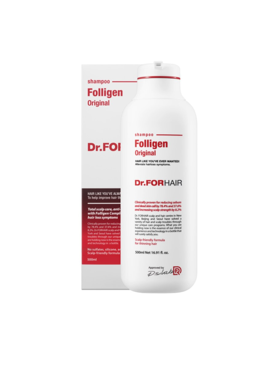 Укрепляющий шампунь против выпадения волос Folligen Shampoo 500 ml Dr.Forhair (268212144)