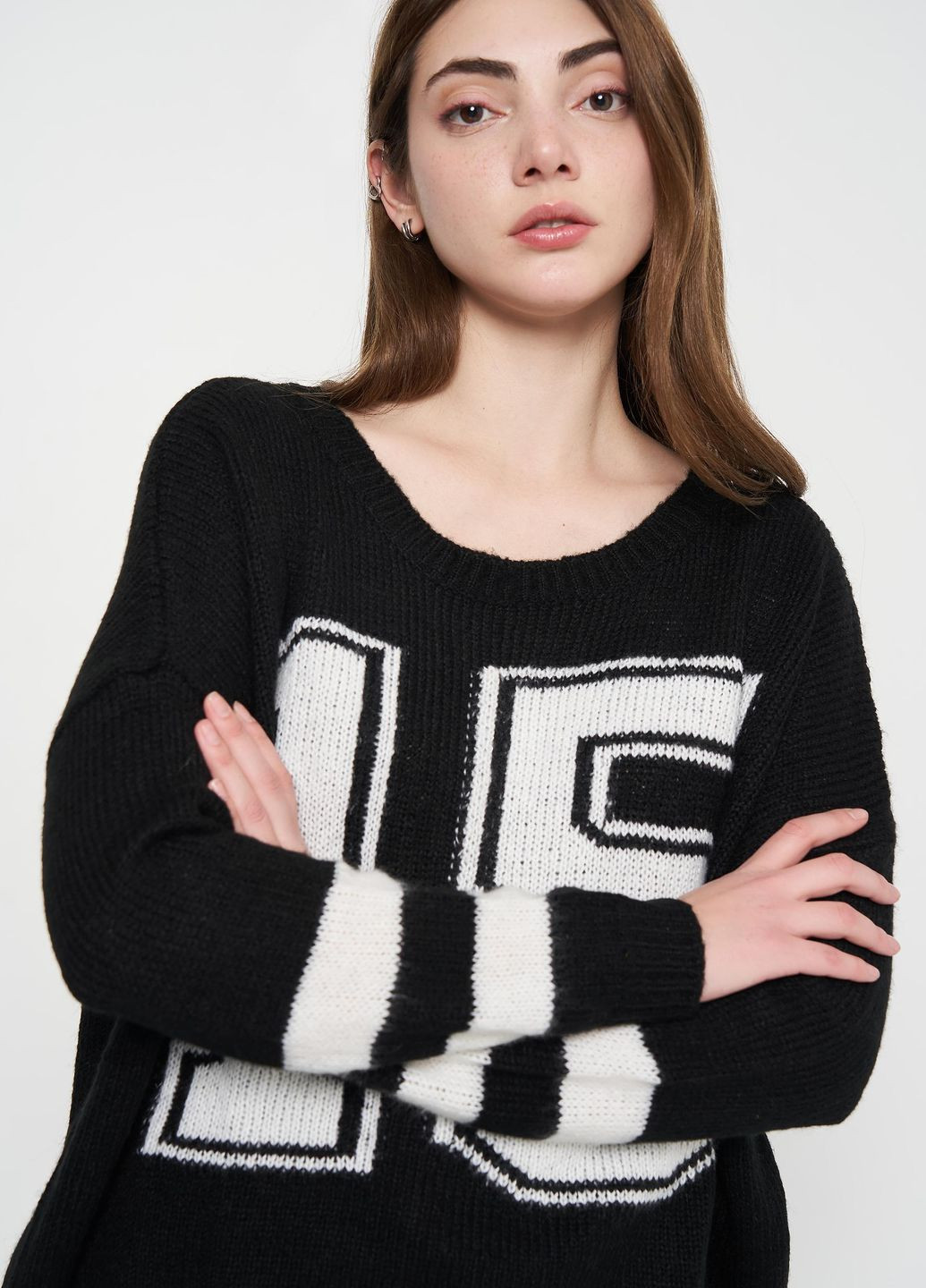 Черный джемпер зима,чорный-белый, Alcott