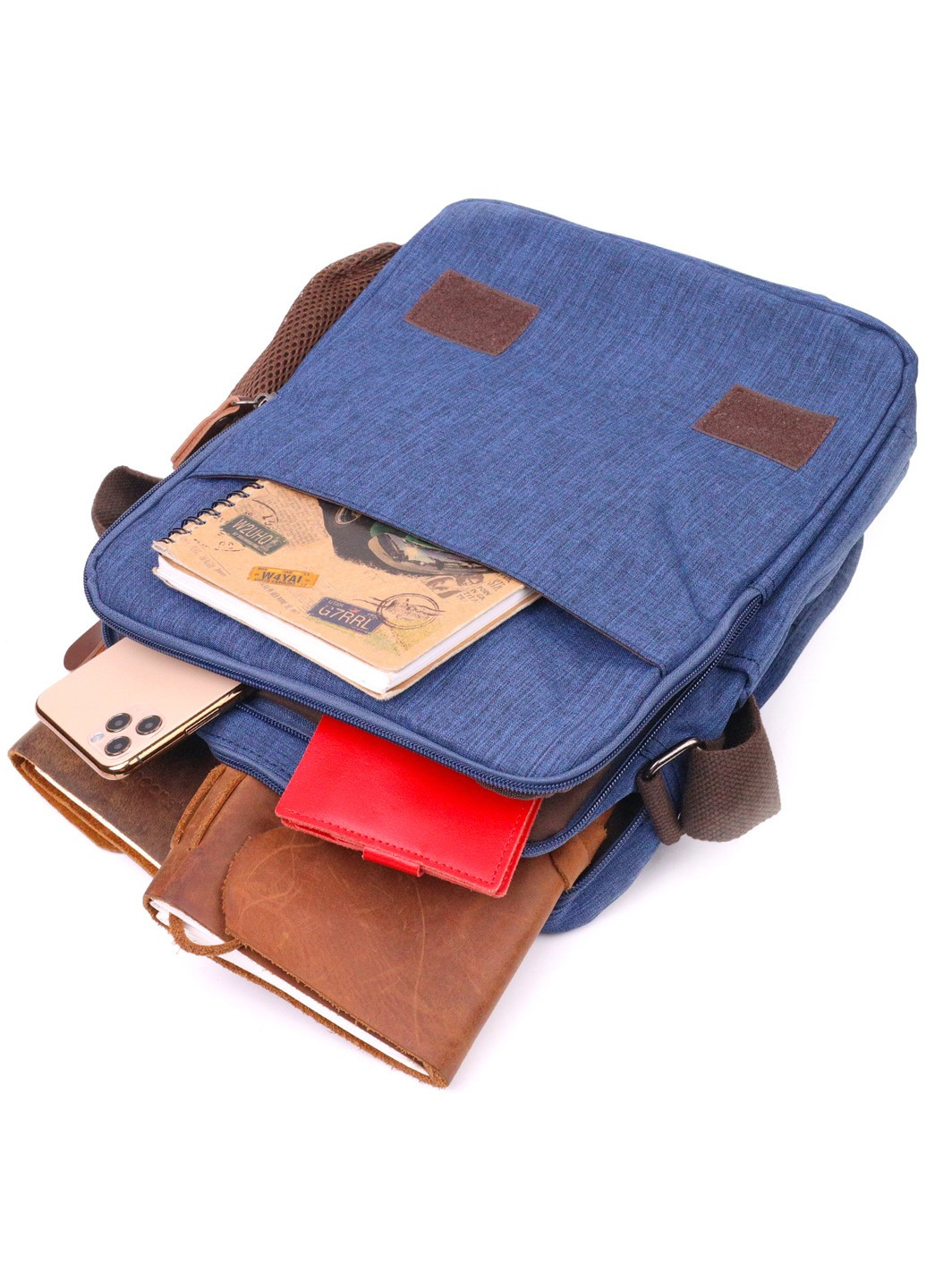 Интересная мужская сумка через плечо из текстиля 21264 Синяя Vintage (258267915)