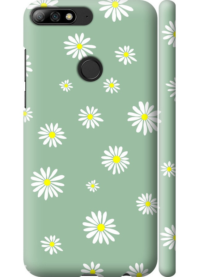 3D пластиковый матовый чехол 'Ромашки v4' для Endorphone Huawei Y7 Prime 2018 (258088160)