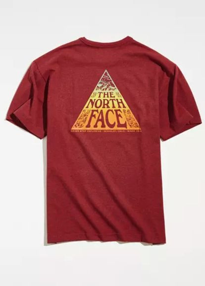 Бордовая футболка The North Face TNF Re-grind back print t-shirt in burgundy