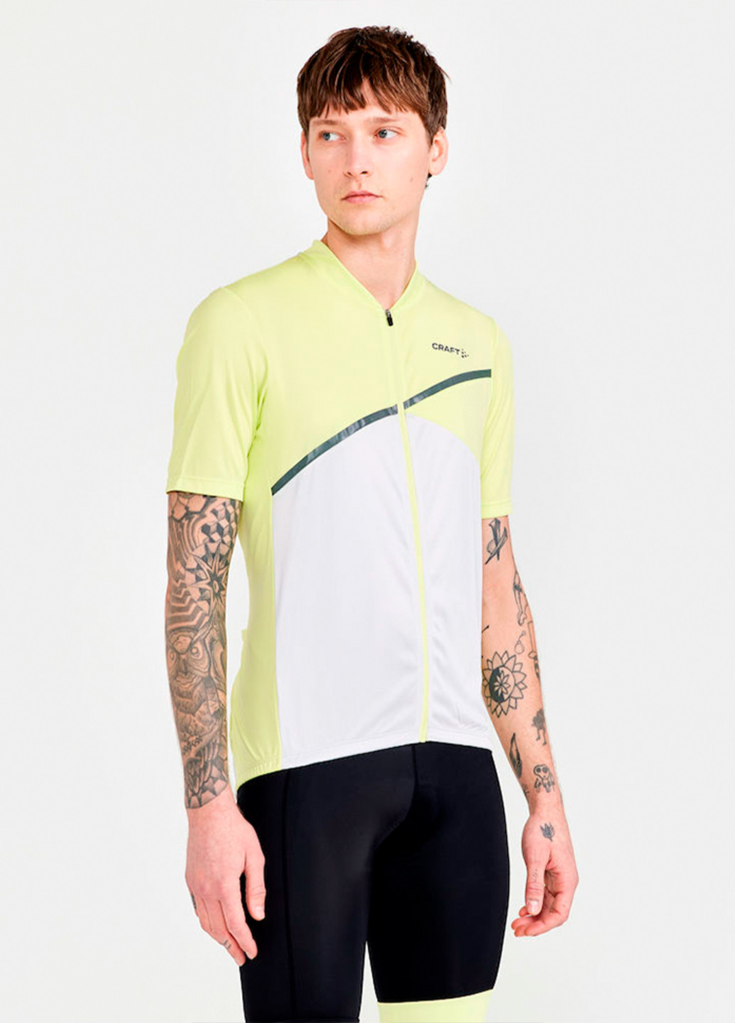 Светло-желтая мужская велофутболка Craft Core Endurance Logo Jersey
