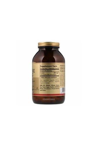 L-Lysine Free Form 500 mg 100 Veg Caps Solgar (256723970)