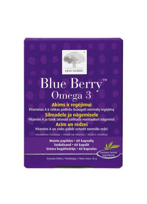 Blue Berry Omega 3 60 Caps New Nordic (277812448)