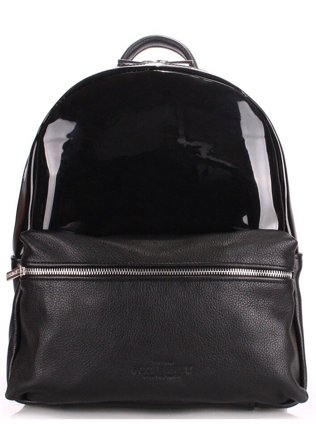 Молодежный рюкзак женский Mini черный лаковый PoolParty (262891896)