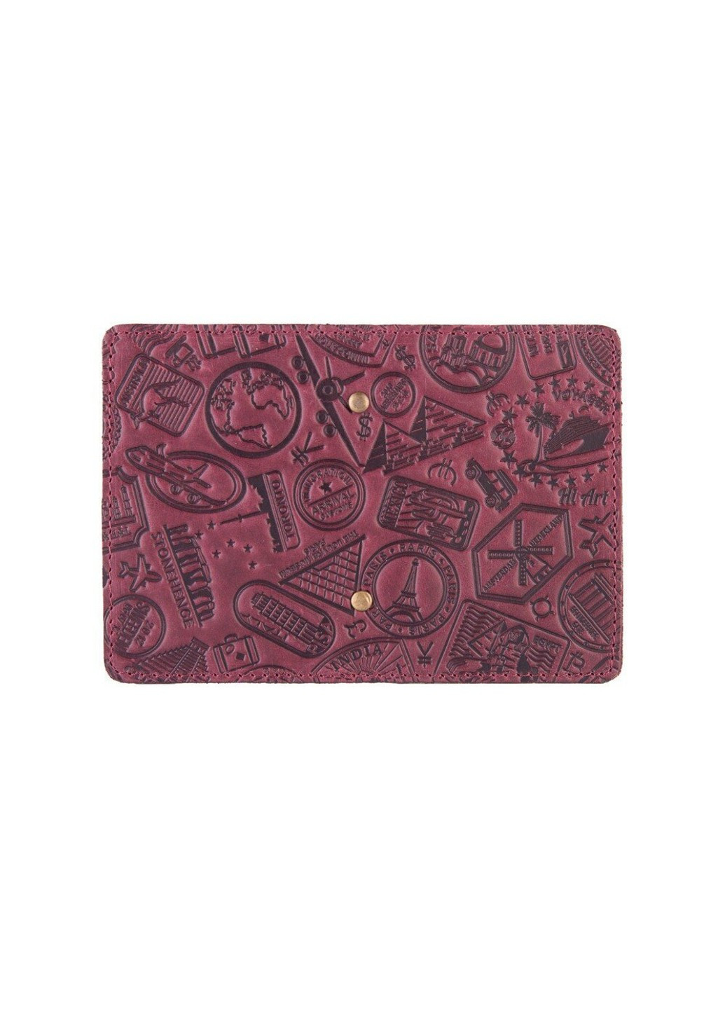 Обложка для документов из кожи HiArt AD-03 Shabby Plum Let's Go Travel Фиолетовый Hi Art (268371903)
