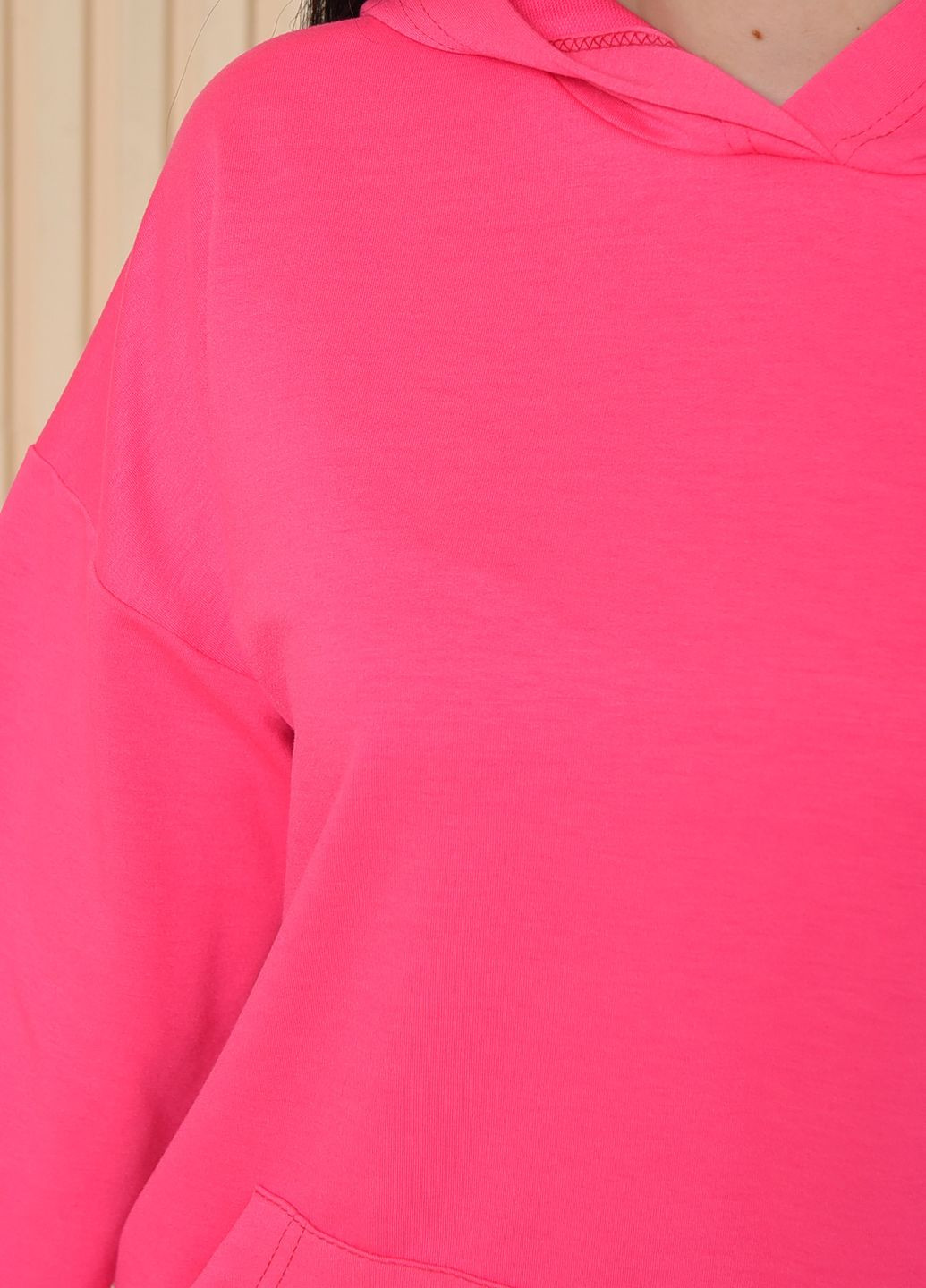 Худи женский розового цвета размер 44-46 Let's Shop (262376851)