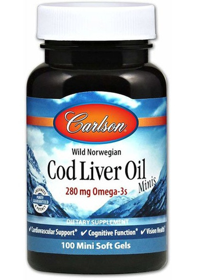 Cod Liver Oil Minis 100 Mini Soft Gels Carlson Labs (257079419)
