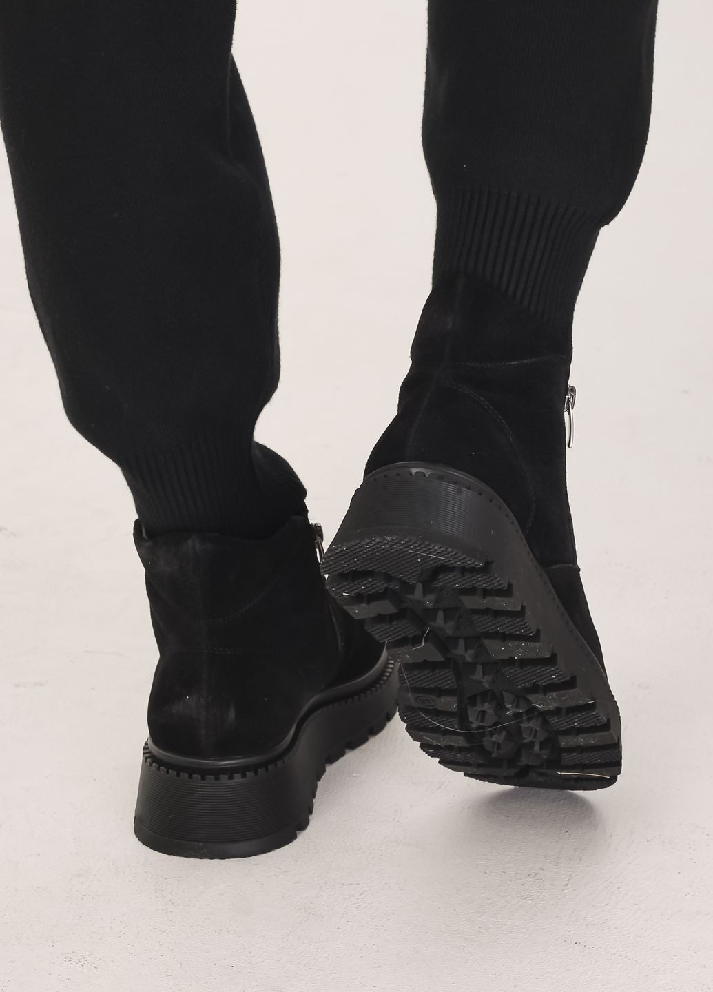 ботинки женские зимние черные замшевые Kento из натуральной замши