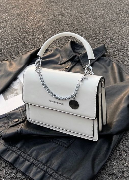 Жіноча класична сумка 2066/2088 крос-боді на ремінці через плече біла No Brand (275927340)