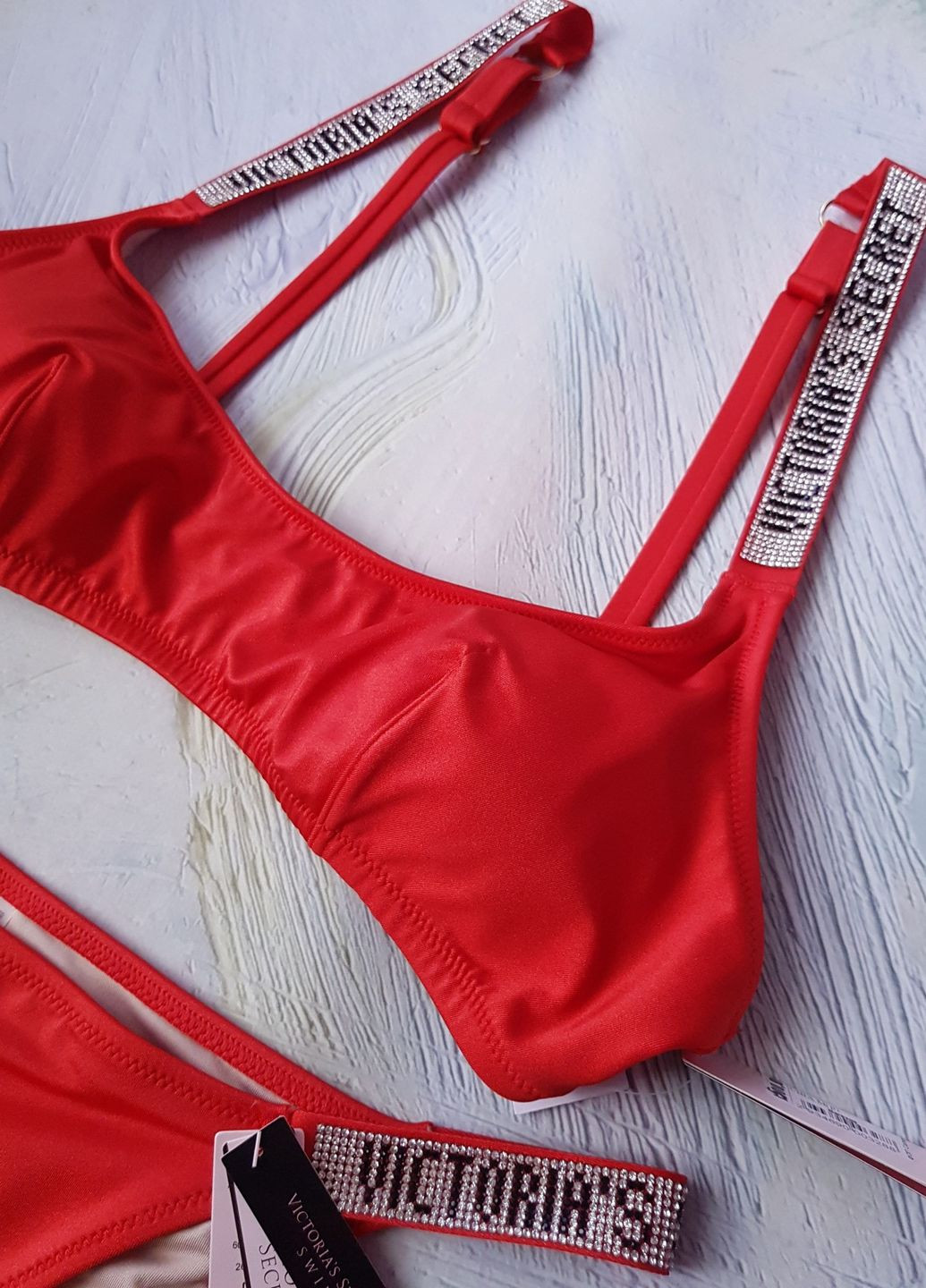 Червоний демісезонний купальник роздільний shine strap червоний роздільний Victoria's Secret