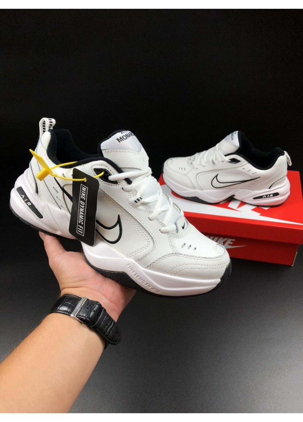 Белые демисезонные мужские кроссовки белые "no name" Nike Air Monarch