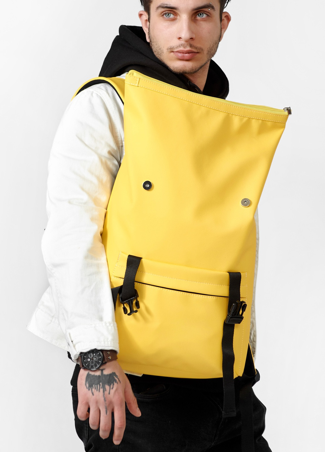Чоловічий рюкзак ролл RollTop Milton жовтий Sambag (259772308)