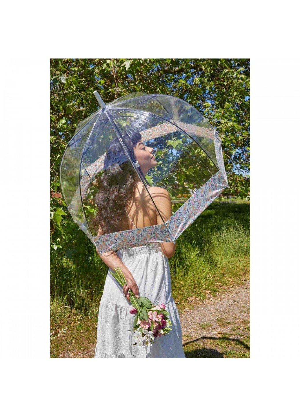 Зонт-трость женский механический L042 Birdcage-2 Wedding Floral Border (Цветочная кайма) Fulton (262449466)