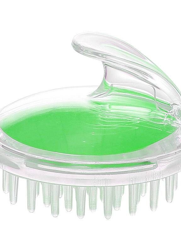 Силиконовая щетка-массажер для шампунирования и мытья головы хрустально-зеленая No Brand (267499167)
