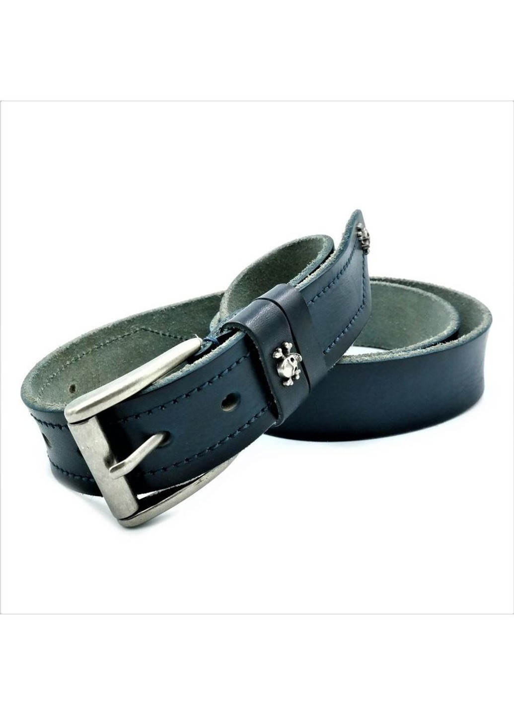 Мужской кожаный ремень Weatro Синий new-m-40k-034 Le-Mon (272596744)