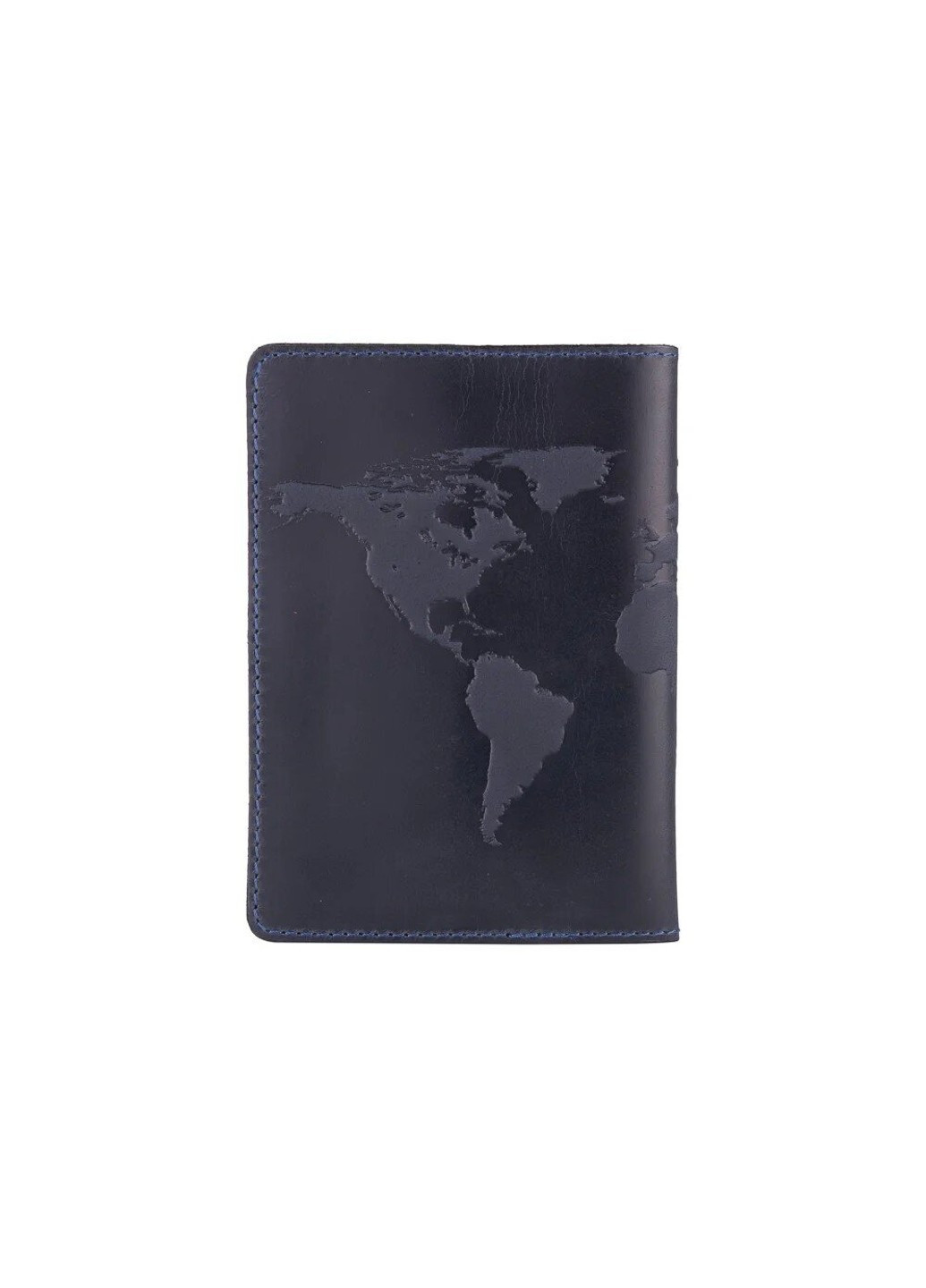 Обкладинка для паспорта зі шкіри «World Map» PC-02 Темно-синій Hi Art (268371218)