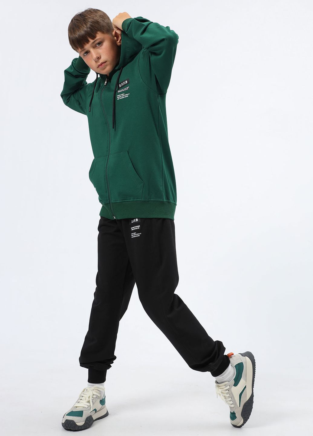 Спортивний костюм для хлопчика 8975 116 см Зелений, Чорний 67197 Doffbi (260517236)