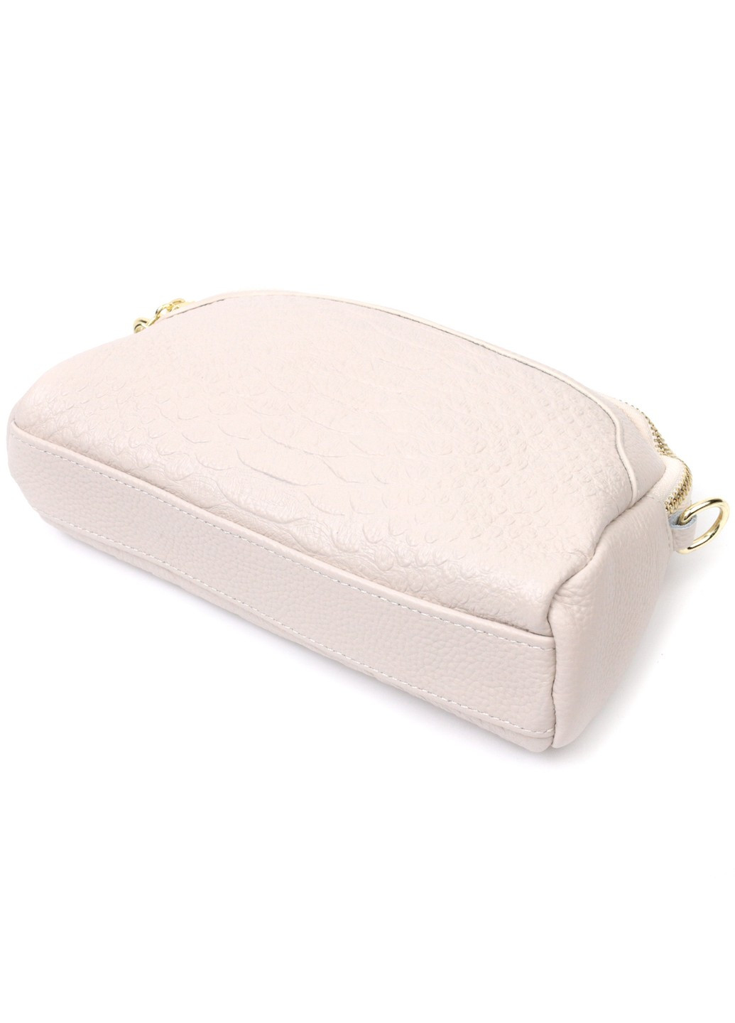 Невелика прямокутна сумка на два відділення з натуральної шкіри 22357 Біла Vintage (276457632)