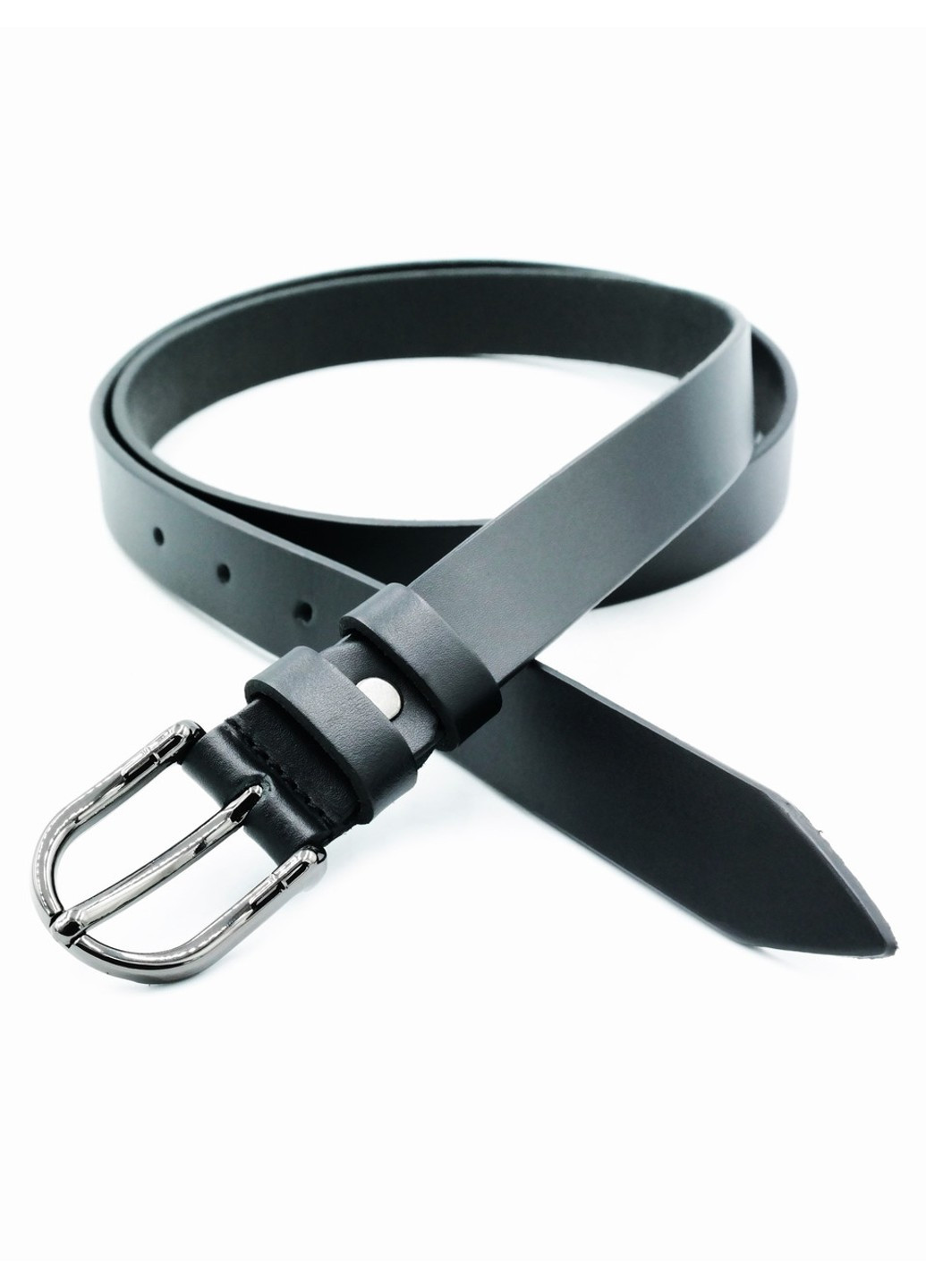 Жіночий шкіряний ремінь 2,3 х 105-125 см Чорний ua-23cmk-008 Weatro (267406332)