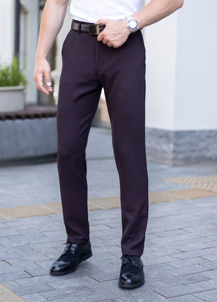 Бордовые демисезонные классические брюки Pobedov