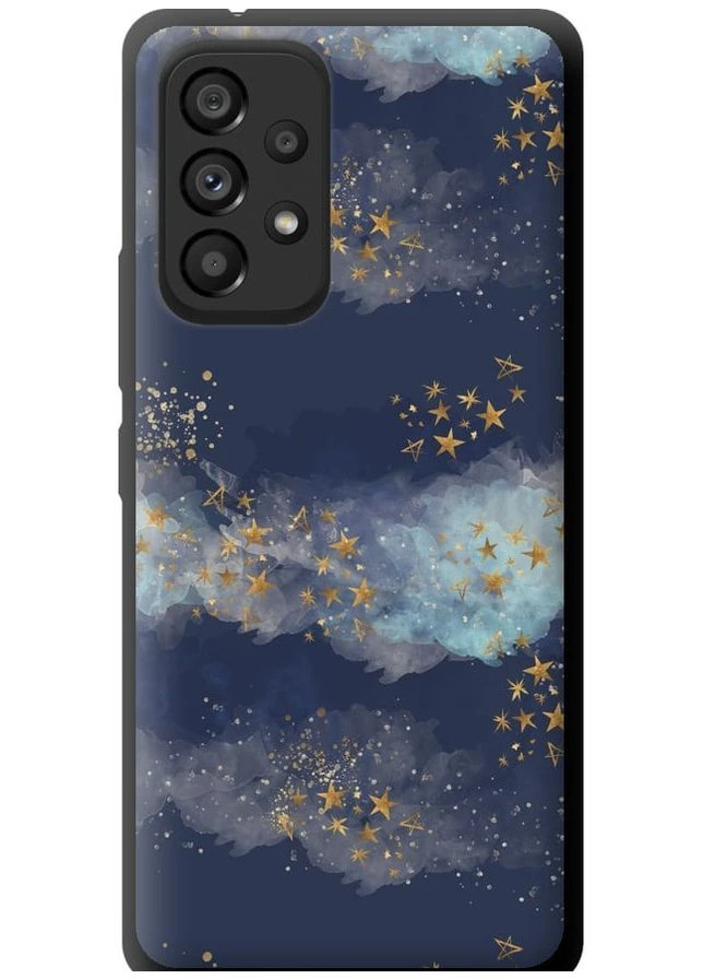TPU чорний чохол 'Ніч золоті зірки' для Endorphone Samsung Galaxy A53 A536E (276320931)